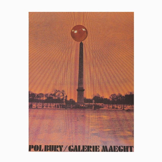 Image 1 of Vintage Vette Pol Bury Kinetische Galerie Maeght Poster, Frans 1970