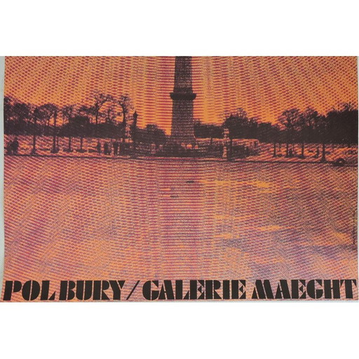 Vintage Vette Pol Bury Kinetische Galerie Maeght Poster, Frans 1970