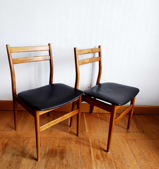 Scandinavische faux leren stoelen uit 1960