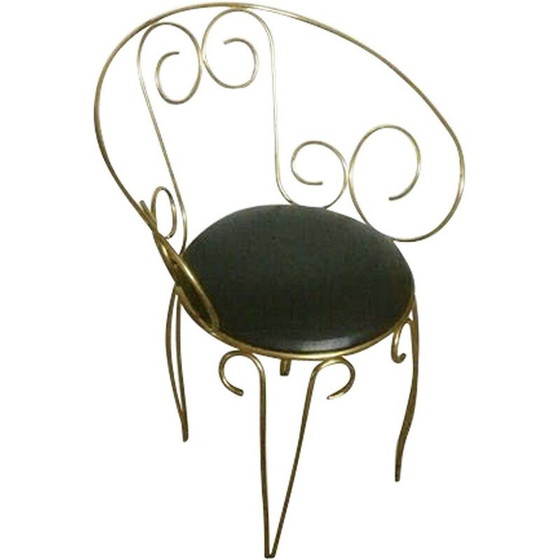 Image 1 of Vintage fauteuil in messing uit de jaren 60