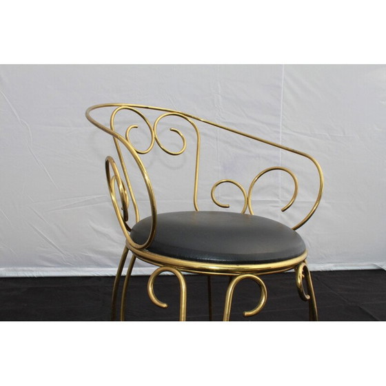 Image 1 of Vintage fauteuil in messing uit de jaren 60