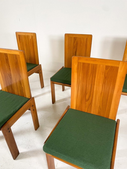 Mid Century Moderne Set van 6 Eetkamerstoelen Door Romanutti, Italië, 1970S