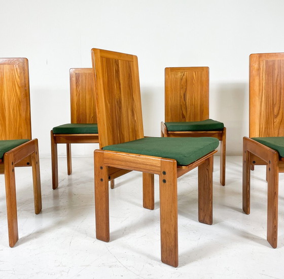 Image 1 of Mid Century Moderne Set van 6 Eetkamerstoelen Door Romanutti, Italië, 1970S