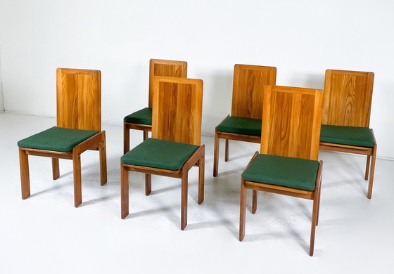 Image 1 of Mid Century Moderne Set van 6 Eetkamerstoelen Door Romanutti, Italië, 1970S