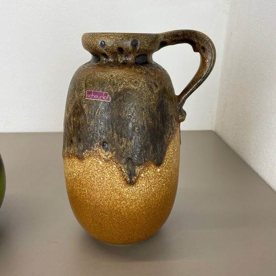 Image 1 of Paar vintage vette lava keramieken vazen door Scheurich, Duitsland 1970