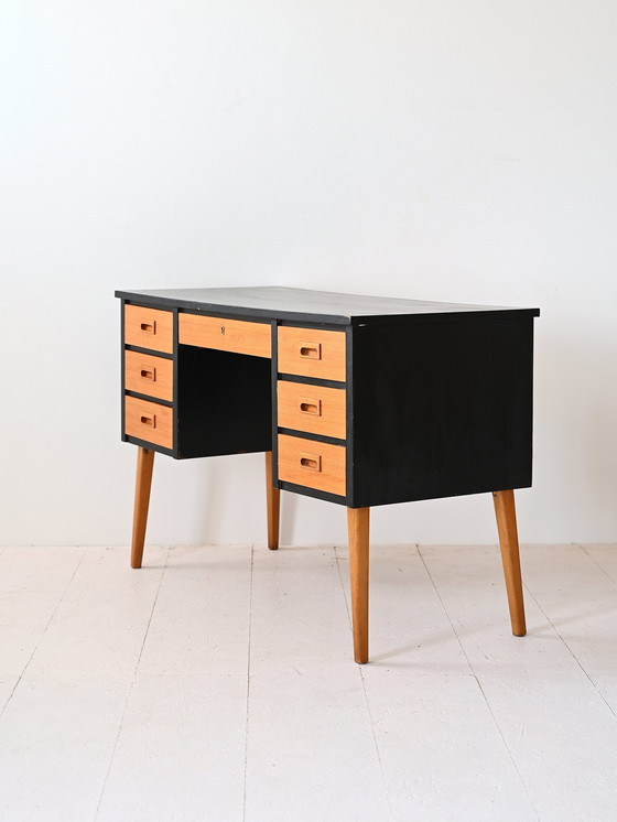 Image 1 of Vintage bureau met zwarte details