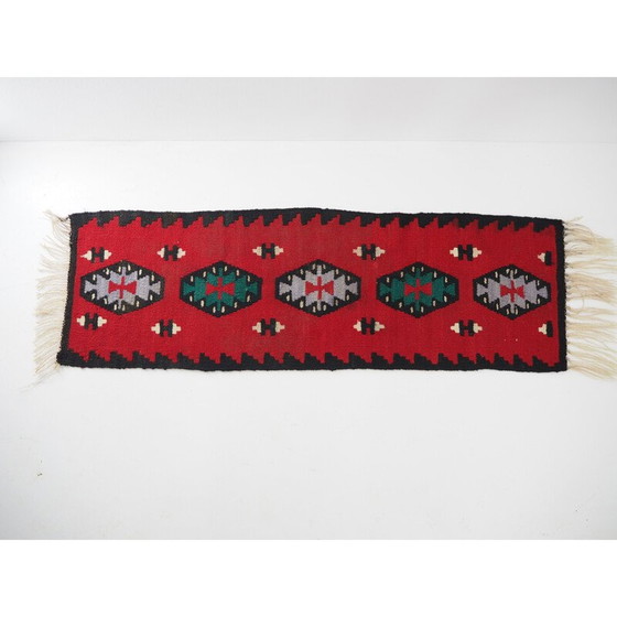 Image 1 of Vintage omkeerbaar wollen tapijt Kelim, 1960