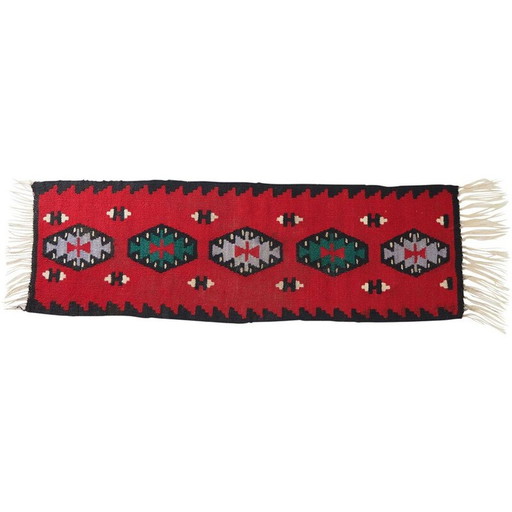Vintage omkeerbaar wollen tapijt Kelim, 1960