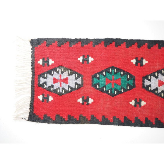 Image 1 of Vintage omkeerbaar wollen tapijt Kelim, 1960