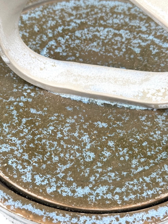 Image 1 of Mid Century Moderne Stijl Donkergroene Artistieke Keramische Vaas, Gabriele Bucci Italië ca. 2000