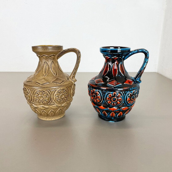 Image 1 of Paar vintage keramische vazen voor Bay Ceramics, Duitsland 1960