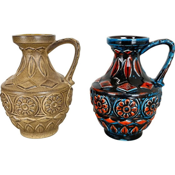Image 1 of Paar vintage keramische vazen voor Bay Ceramics, Duitsland 1960