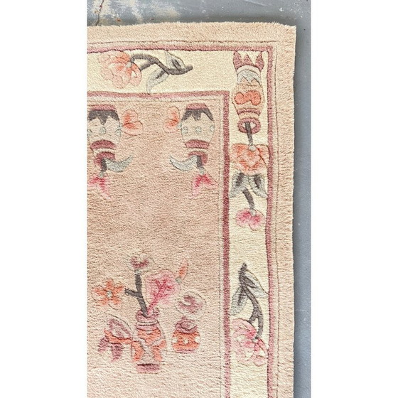 Image 1 of Vintage Chinees tapijt van wol en katoen