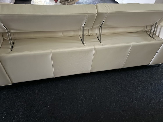 Image 1 of Italian Design Cierre Sofa Cream Leather