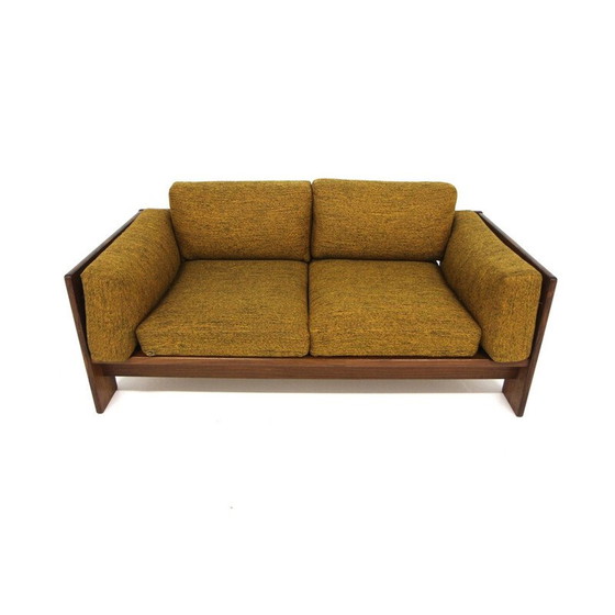 Image 1 of Vintage "bastiano" sofa in rozenhout en stof van Tobia Scarpa voor Gavina, Italië 1960