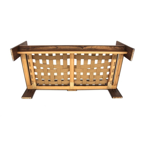 Image 1 of Vintage "bastiano" sofa in rozenhout en stof van Tobia Scarpa voor Gavina, Italië 1960