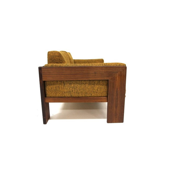 Image 1 of Vintage "bastiano" sofa in rozenhout en stof van Tobia Scarpa voor Gavina, Italië 1960