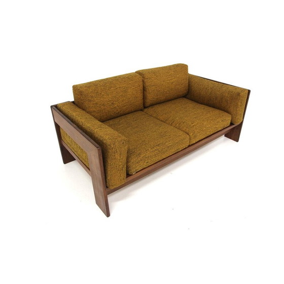 Image 1 of Vintage "bastiano" sofa in rozenhout en stof van Tobia Scarpa voor Gavina, Italië 1960