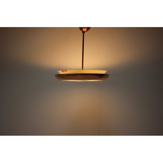 Image 1 of Vintage UFO kroonluchter in metaal en koper van Josef Hurka voor Napako, Tsjecho-Slowakije 1930