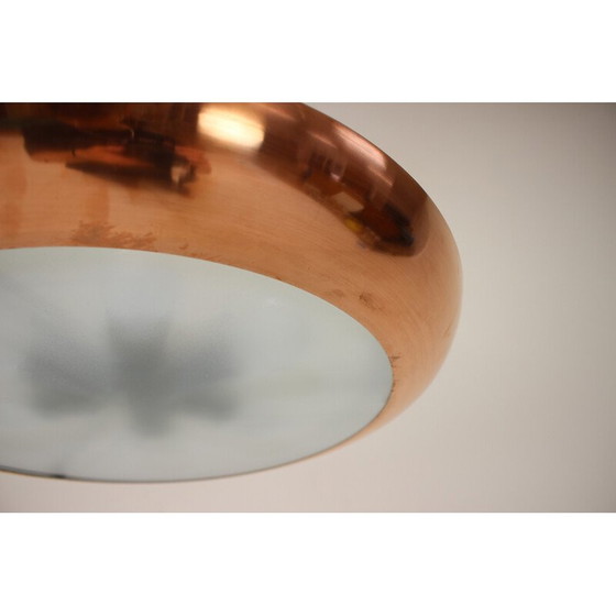 Image 1 of Vintage UFO kroonluchter in metaal en koper van Josef Hurka voor Napako, Tsjecho-Slowakije 1930