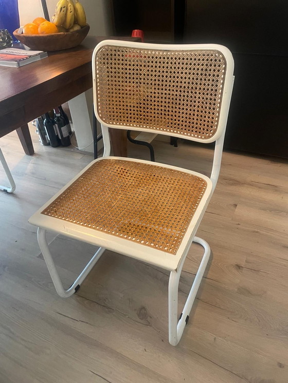 Image 1 of 4x Vintage rotan eetkamer stoelen