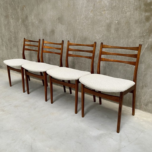 4 x Topform vintage palissander eetkamerstoelen 1970