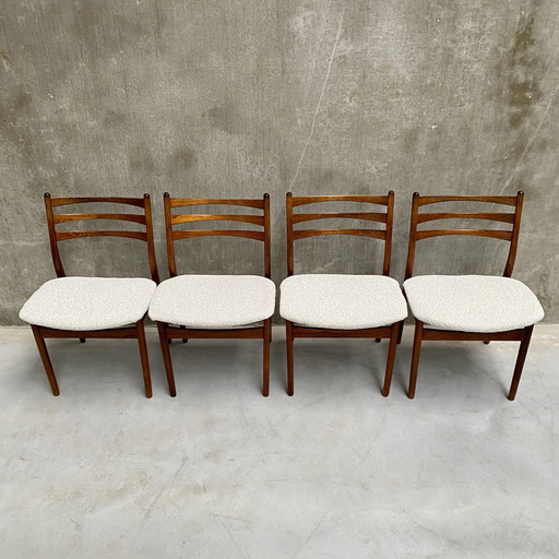 4 x Topform vintage palissander eetkamerstoelen 1970