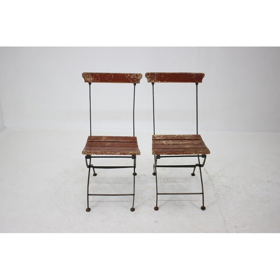 Image 1 of Set van 4 vintage inklapbare tuinstoelen, Tsjecho-Slowakije jaren 1920