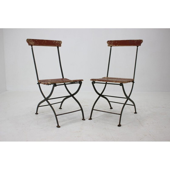 Image 1 of Set van 4 vintage inklapbare tuinstoelen, Tsjecho-Slowakije jaren 1920