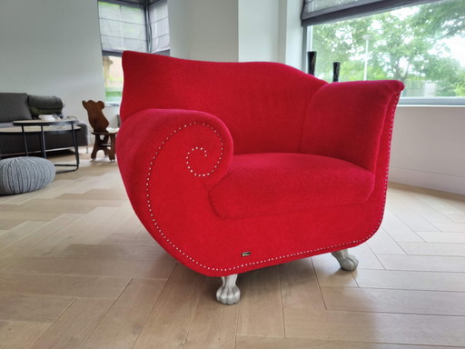 Bretz Red Gaudi Armchair