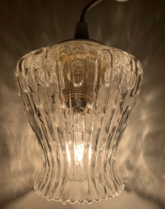 Image 1 of Vintage Tulpen Hanglamp Glas 70 Bubbel