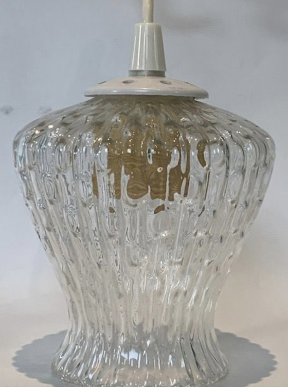 Image 1 of Vintage Tulpen Hanglamp Glas 70 Bubbel