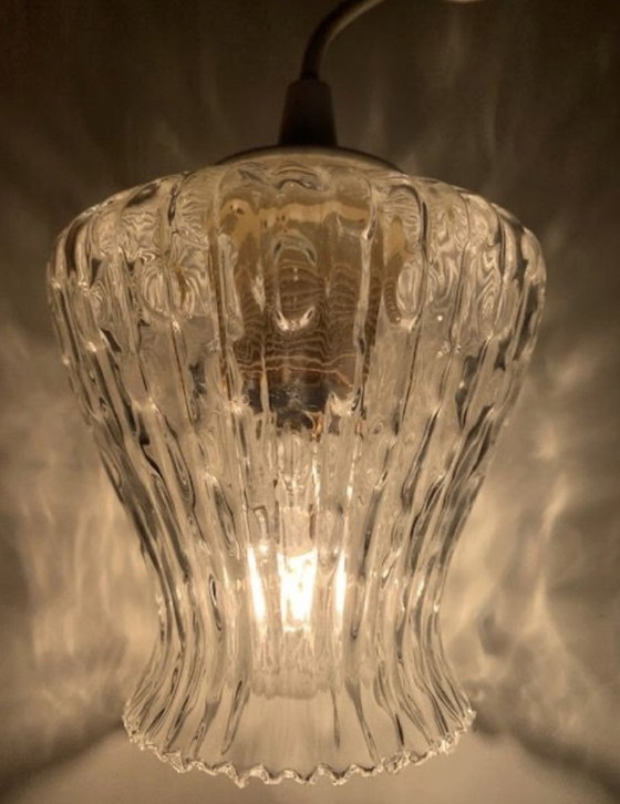 Image 1 of Vintage Tulpen Hanglamp Glas 70 Bubbel