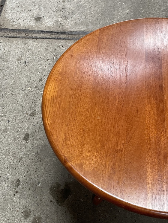 Image 1 of Vintage Scandinavische Salontafel, Rond, Teak