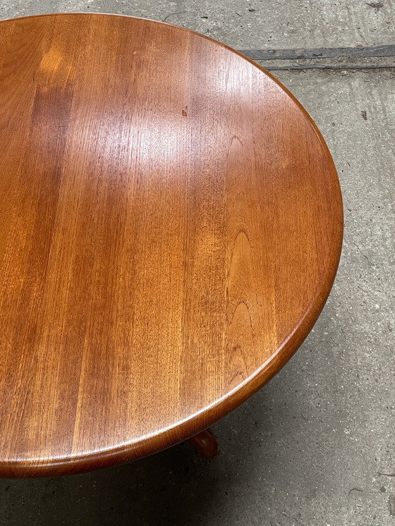 Image 1 of Vintage Scandinavische Salontafel, Rond, Teak