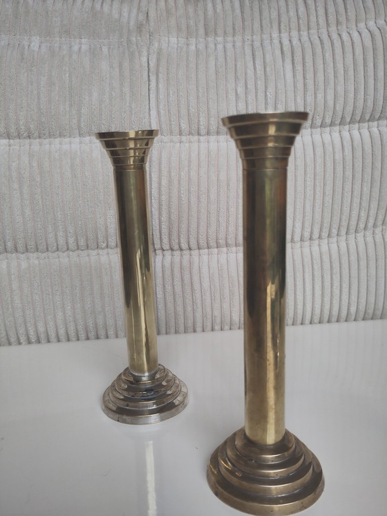 Image 1 of Vintage Messing Silverplated Kandelaren