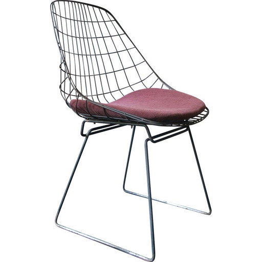 Vintage metalen bijzetstoel SM05 van Cees Braakman voor Pastoe, 1950