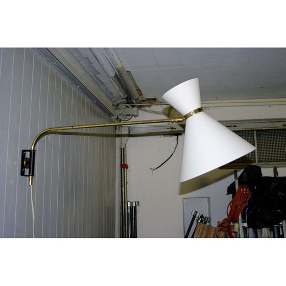 Image 1 of Vintage modulaire diabolo wandlamp van R Mathieu 1950