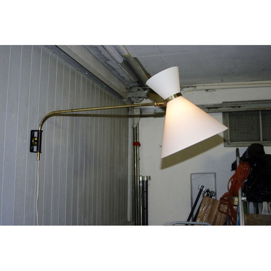 Image 1 of Vintage modulaire diabolo wandlamp van R Mathieu 1950