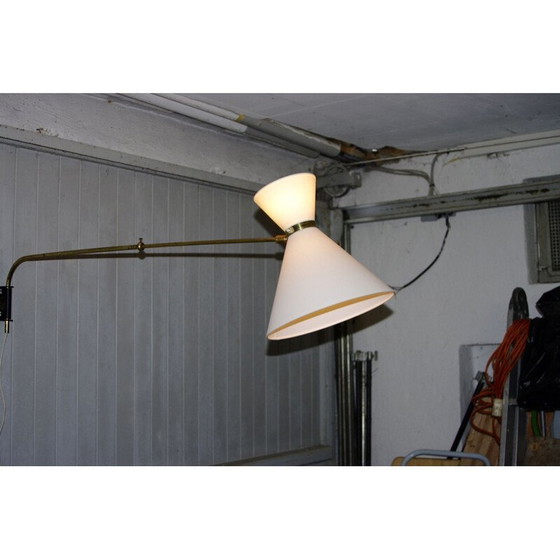 Image 1 of Vintage modulaire diabolo wandlamp van R Mathieu 1950