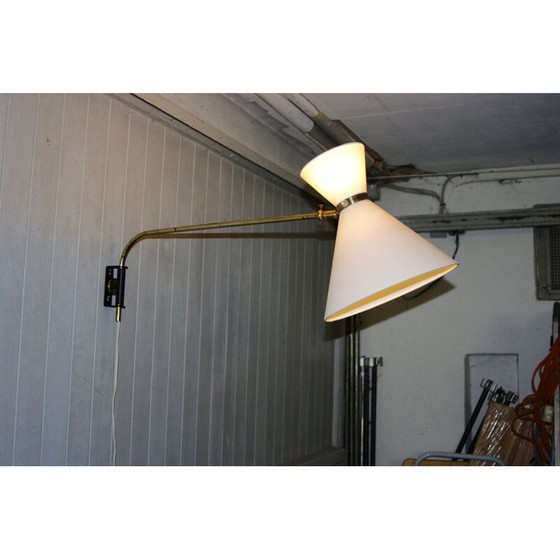 Image 1 of Vintage modulaire diabolo wandlamp van R Mathieu 1950