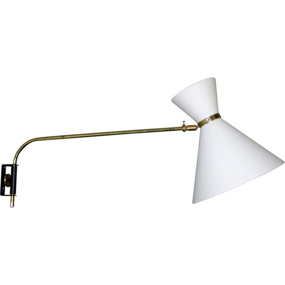 Image 1 of Vintage modulaire diabolo wandlamp van R Mathieu 1950