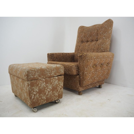 Image 1 of Mid century fauteuil met ottomane, 1960