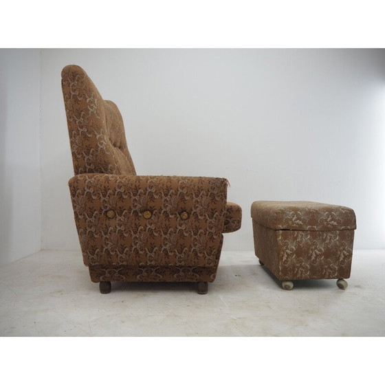 Image 1 of Mid century fauteuil met ottomane, 1960