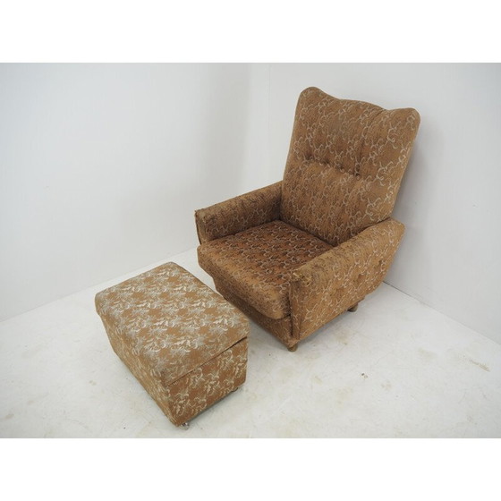 Image 1 of Mid century fauteuil met ottomane, 1960