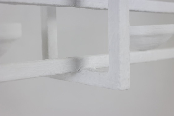 Image 1 of Rechthoekige kroonluchter van gips met vogels.