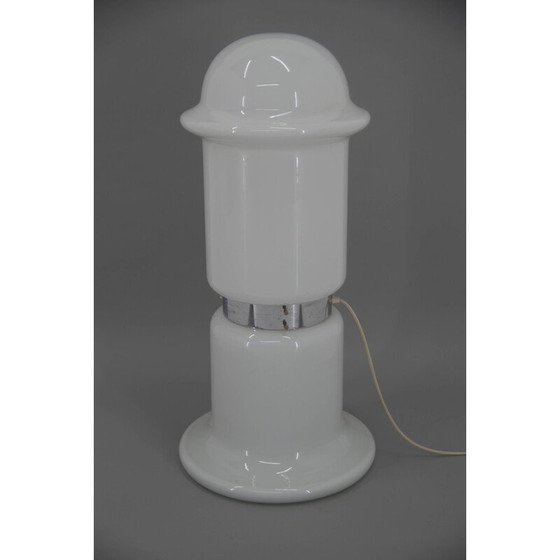 Image 1 of Vintage wit glazen vloerlamp van Karel Volf, Tsjecho-Slowakije 1970