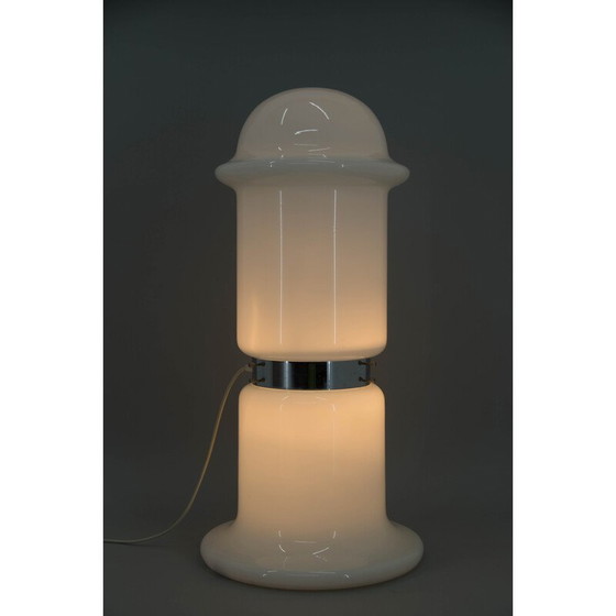 Image 1 of Vintage wit glazen vloerlamp van Karel Volf, Tsjecho-Slowakije 1970