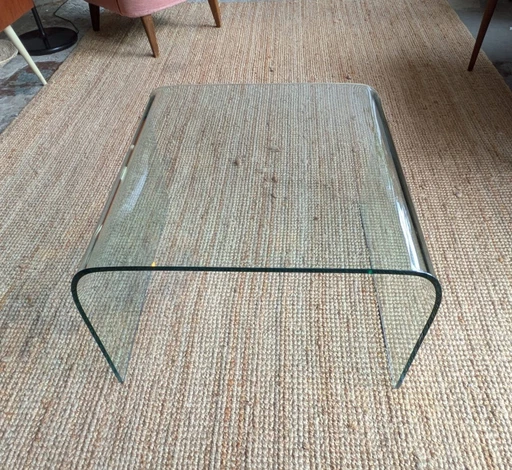 Vintage 'Waterfall' Glazen Bijzettafel, Salontafel Fiam