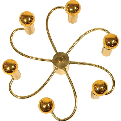 Vintage gouden spiraal wandlamp van Cosack, 1970